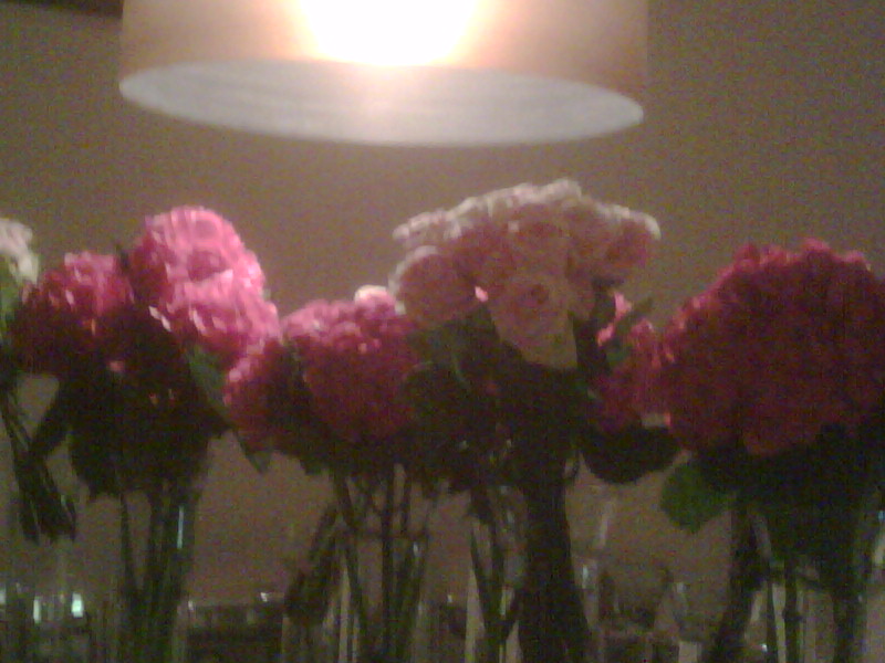 flowers on buffet